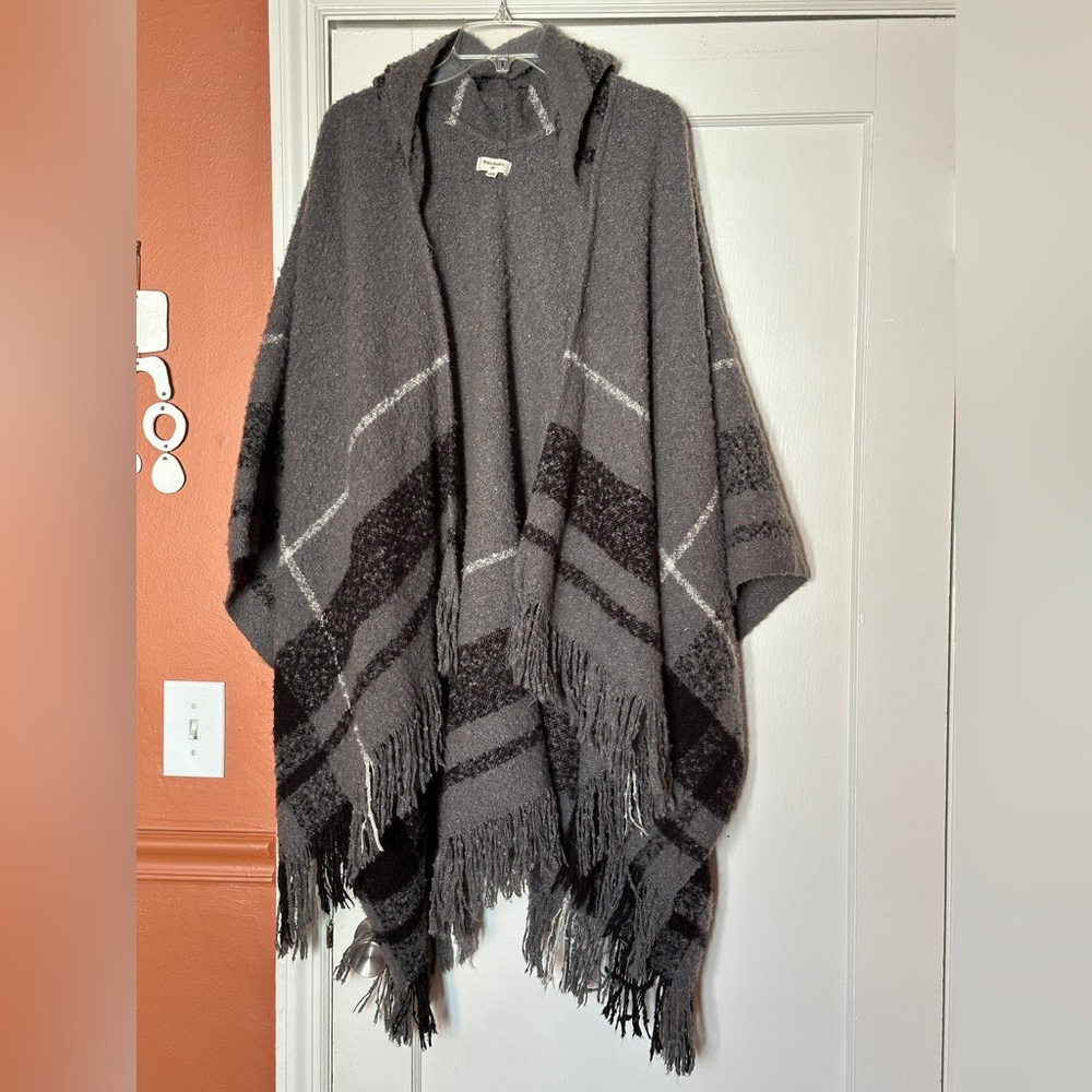 World Market Plaid Poncho